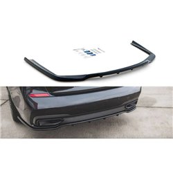 Maxton - Arriere Splitter (avec une barre verticale) BMW 7 M-Pack G11 /G12 Noir Brillant