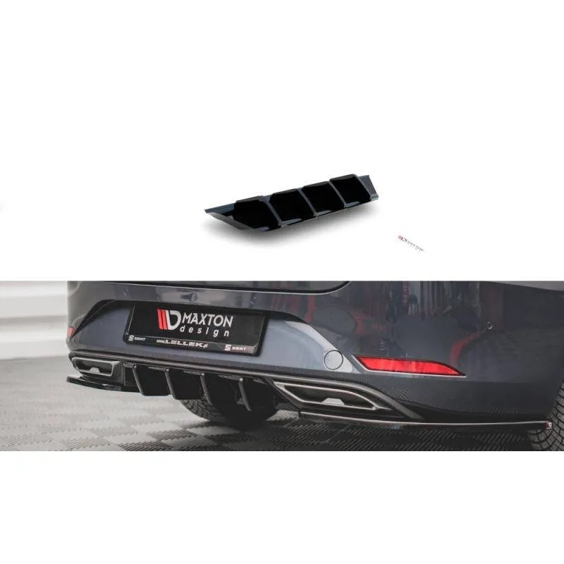 Maxton - Diffuseur Arrière Complet V.1 Seat Leon FR ST Mk4 Noir Brillant