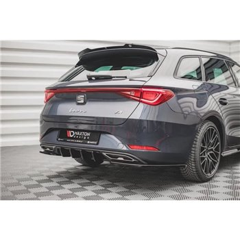 Maxton - Diffuseur Arrière Complet V.1 Seat Leon FR ST Mk4 Noir Brillant
