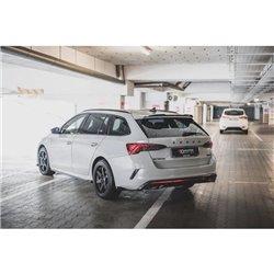 Maxton - Lames De Pare-Chocs Arrière Latérales V.2 Skoda Octavia RS Combi / Liftback Mk4 / Mk4 Facelift Noir Brillant