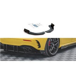 Maxton - Lames De Pare-Chocs Arrière Latérales V.2 + Ailerons Mercedes-AMG A 45 S Aero Pack W177 Noir Brillant