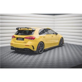 Maxton - Lames De Pare-Chocs Arrière Latérales V.2 + Ailerons Mercedes-AMG A 45 S Aero Pack W177 Noir Brillant