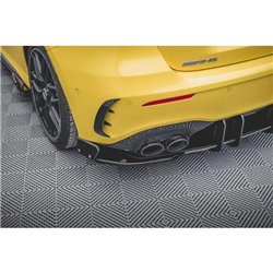 Maxton - Lames De Pare-Chocs Arrière Latérales V.2 + Ailerons Mercedes-AMG A 45 S Aero Pack W177 Noir Brillant