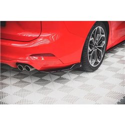 Maxton - Lames De Pare-Chocs Arrière Latérales V.2 Ford Focus ST-Line Estate Mk4 Noir Brillant