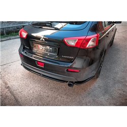 Maxton - Lames De Pare-Chocs Arrière Latérales Mistubishi Lancer Sportback Mk8 Noir Brillant
