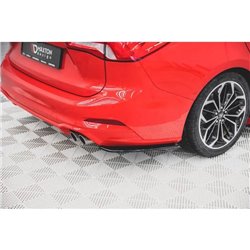 Maxton - Lames De Pare-Chocs Arrière Latérales V.1 Ford Focus ST-Line Estate Mk4 Noir Brillant