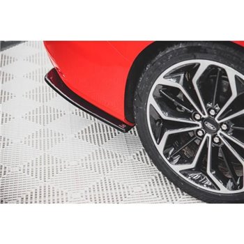 Maxton - Lames De Pare-Chocs Arrière Latérales V.1 Ford Focus ST-Line Estate Mk4 Noir Brillant