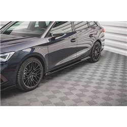 Maxton - Rajouts Des Bas De Caisse V.2 Seat Leon FR ST / Hatchback Mk4 / Cupra Leon ST / Hatchback Mk1 / Mk1 Facelift Noir Brill