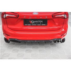 Maxton - Lames De Pare-Chocs Arrière Latérales V.3 (Pour jupe arrière v.1) Ford Focus ST-Line Estate Mk4 Noir Brillant