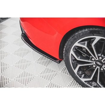 Maxton - Lames De Pare-Chocs Arrière Latérales V.3 (Pour jupe arrière v.1) Ford Focus ST-Line Estate Mk4 Noir Brillant