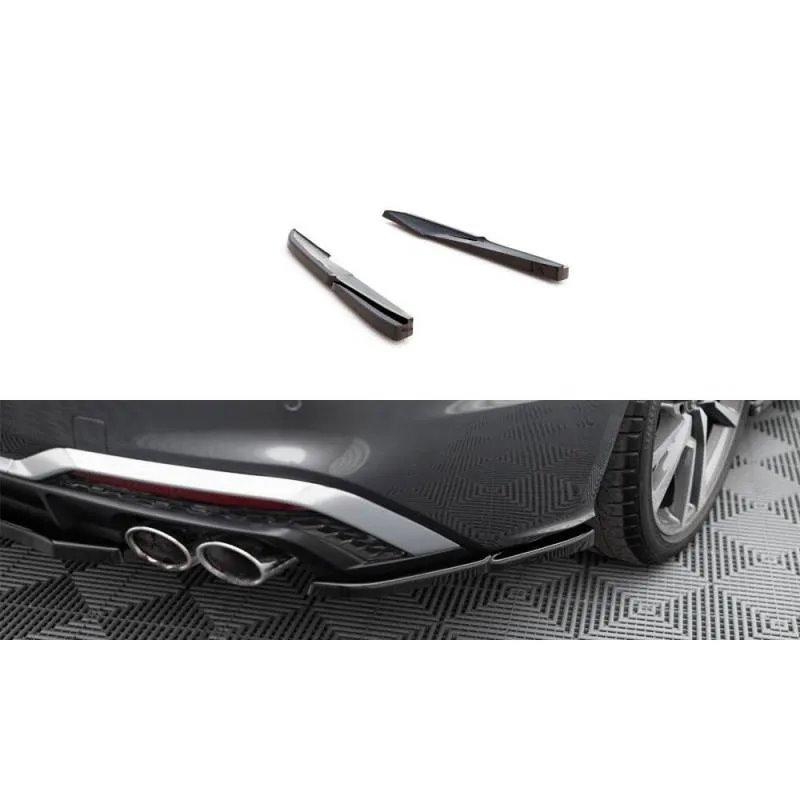 Maxton - Lames De Pare-Chocs Arrière Latérales Audi S5 Sportback / Coupe F5 Facelift Noir Brillant