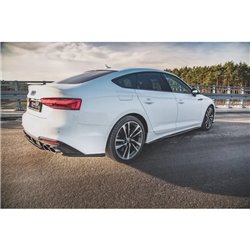 Maxton - Rajouts Des Bas De Caisse Audi S5 / A5 S-Line Sportback F5 Facelift Noir Brillant