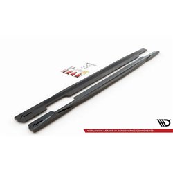 Maxton - Rajouts Des Bas De Caisse Audi S5 / A5 S-Line Sportback F5 Facelift Noir Brillant