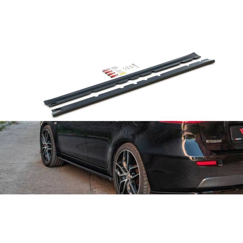 Maxton - Rajouts Des Bas De Caisse Mitsubishi Lancer Mk8 Noir Brillant