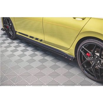 Maxton - Rajouts Des Bas De Caisse V.2 + Ailerons Volkswagen Golf GTI / GTE / GTI Clubsport / GTD / R-Line Mk8 Noir Brillant