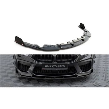 Maxton - Lame Du Pare-Chocs Avant V.1 + Ailerons BMW M8 Gran Coupe F93 / Coupe F92 Noir Brillant