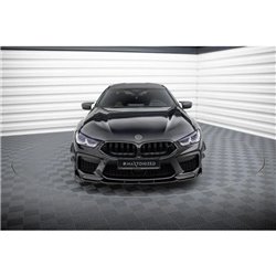 Maxton - Lame Du Pare-Chocs Avant V.1 + Ailerons BMW M8 Gran Coupe F93 / Coupe F92 Noir Brillant