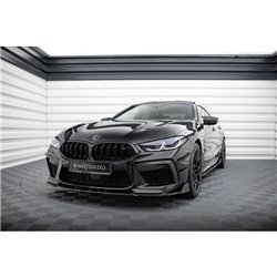 Maxton - Lame Du Pare-Chocs Avant V.1 + Ailerons BMW M8 Gran Coupe F93 / Coupe F92 Noir Brillant