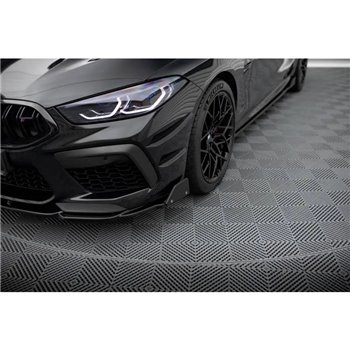 Maxton - Lame Du Pare-Chocs Avant V.1 + Ailerons BMW M8 Gran Coupe F93 / Coupe F92 Noir Brillant