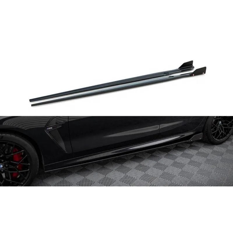 Maxton - Rajouts Des Bas De Caisse V.1 + Ailerons BMW M8 Gran Coupe F93 / 8 Gran Coupe M-Pack G16 Noir Brillant