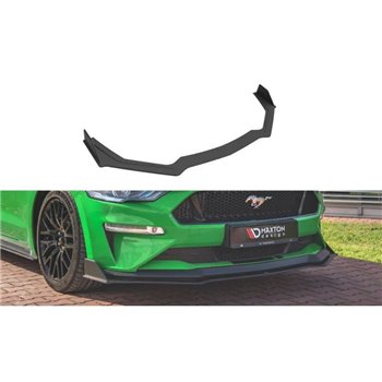 Maxton - Street Pro Lame Du Pare-Chocs Avant V.2 Ford Mustang GT MK6 Facelift Noir-Rouge