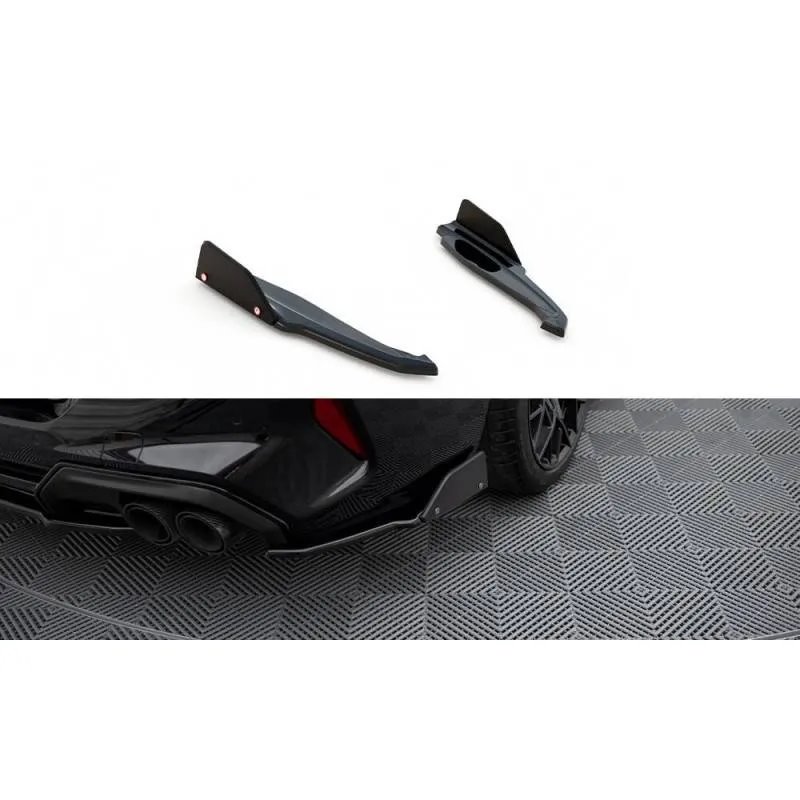 Maxton - Lames De Pare-Chocs Arrière Latérales V.1 + Ailerons BMW M8 Gran Coupe F93 Noir Brillant