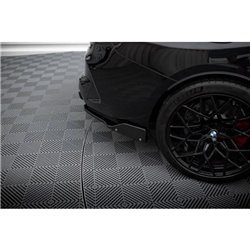Maxton - Lames De Pare-Chocs Arrière Latérales V.1 + Ailerons BMW M8 Gran Coupe F93 Noir Brillant