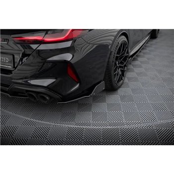 Maxton - Lames De Pare-Chocs Arrière Latérales V.1 + Ailerons BMW M8 Gran Coupe F93 Noir Brillant