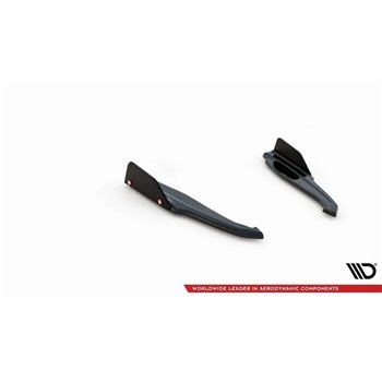 Maxton - Lames De Pare-Chocs Arrière Latérales V.1 + Ailerons BMW M8 Gran Coupe F93 Noir Brillant