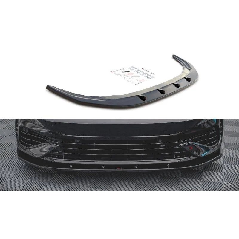 Maxton - Lame Du Pare-Chocs Avant V.1 Volkswagen Golf R Hatchback / Variant Mk8 Noir Brillant
