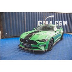 Maxton - Street Pro Lame Du Pare-Chocs Avant V.1 Ford Mustang GT MK6 Facelift Noir-Rouge