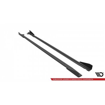 Maxton - Street Pro Rajouts Des Bas De Caisse V.1 Ford Mustang GT Mk6 Facelift Noir + Rabats Brillant 