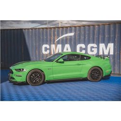 Maxton - Street Pro Rajouts Des Bas De Caisse V.1 Ford Mustang GT Mk6 Facelift Noir-Rouge + Rabats Brillant