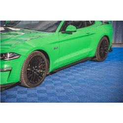 Maxton - Street Pro Rajouts Des Bas De Caisse V.1 Ford Mustang GT Mk6 Facelift Noir-Rouge + Rabats Brillant