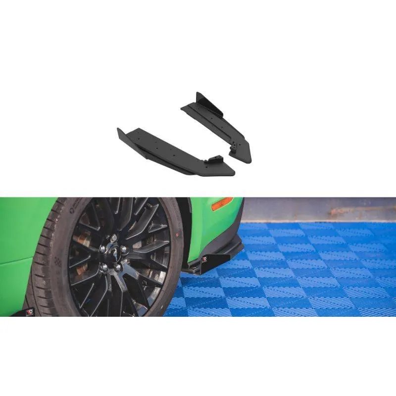 Maxton - Street Pro Lame Du Pare Chocs Arriere V.1 Ford Mustang GT Mk6 Facelift Noir-Rouge + Rabats Brillant