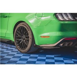 Maxton - Street Pro Lame Du Pare Chocs Arriere V.1 Ford Mustang GT Mk6 Facelift Noir-Rouge + Rabats Brillant