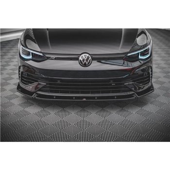 Maxton - Lame Du Pare-Chocs Avant V.2 Volkswagen Golf R Hatchback / Variant Mk8 Noir Brillant