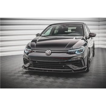 Maxton - Lame Du Pare-Chocs Avant V.2 Volkswagen Golf R Hatchback / Variant Mk8 Noir Brillant