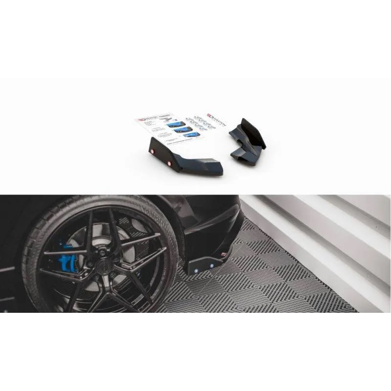 Maxton - Lames De Pare-Chocs Arrière Latérales V.2 + Ailerons Volkswagen Golf R Hatchback Mk8 Facelift