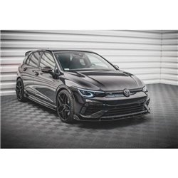 Maxton - Lame Du Pare-Chocs Avant V.2 + Ailerons Volkswagen Golf R Hatchback / Variant Mk8 Noir Brillant