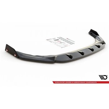 Maxton - Lame Du Pare-Chocs Avant V.2 + Ailerons Volkswagen Golf R Hatchback / Variant Mk8 Noir Brillant