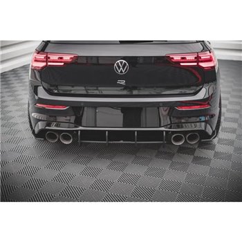 Maxton - Street Pro Central Diffuseur Arriere Volkswagen Golf R Mk8 Noir-Rouge