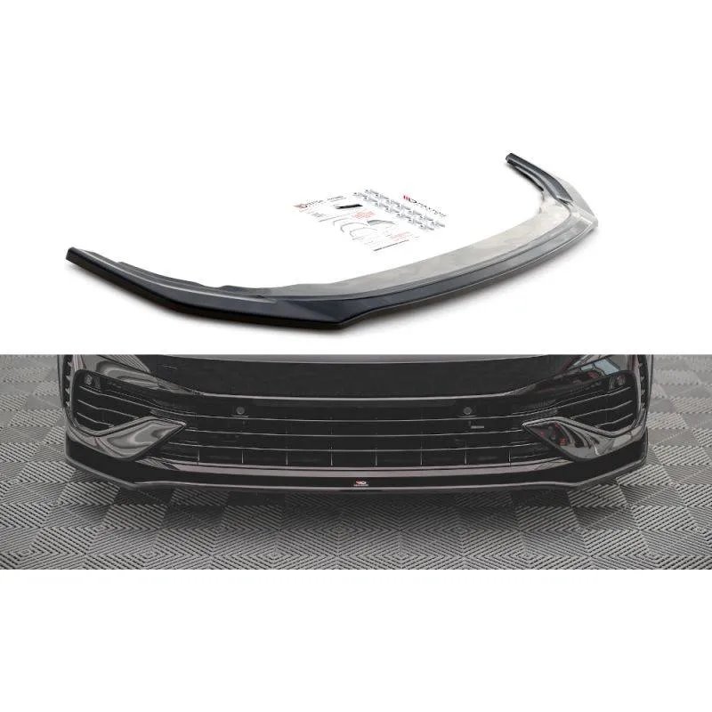 Maxton - Lame Du Pare-Chocs Avant V.3 Volkswagen Golf R Hatchback / Variant Mk8 Noir Brillant