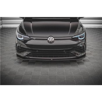Maxton - Lame Du Pare-Chocs Avant V.3 Volkswagen Golf R Hatchback / Variant Mk8 Noir Brillant