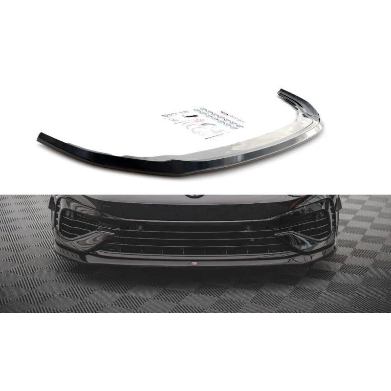 Maxton - Lame Du Pare-Chocs Avant V.5 Volkswagen Golf R Hatchback / Variant Mk8 Noir Brillant