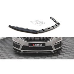 Maxton - Lame Du Pare-Chocs Avant V.2 Skoda Octavia RS Mk3 Facelift Noir Brillant