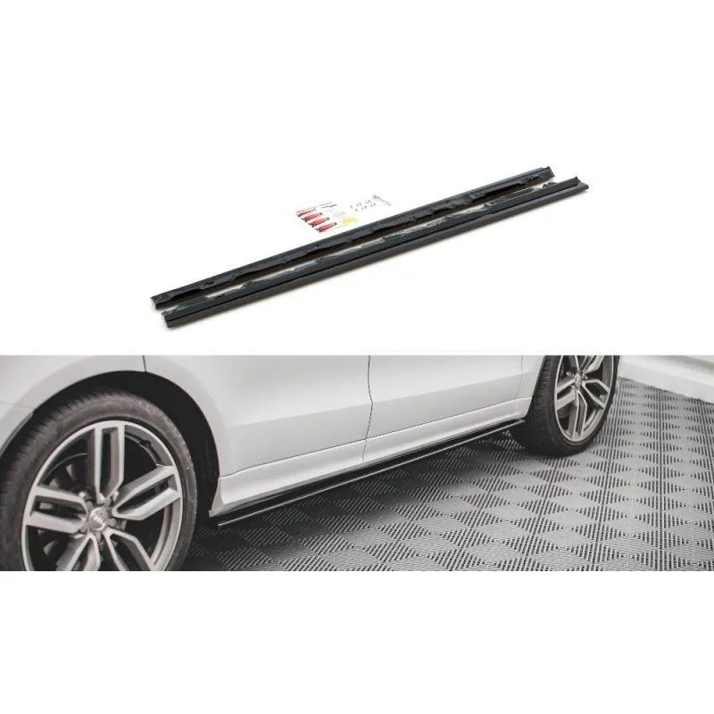 Maxton - Rajouts Des Bas De Caisse Audi SQ5 / Q5 S-Line Mk1 (8R) Noir Brillant