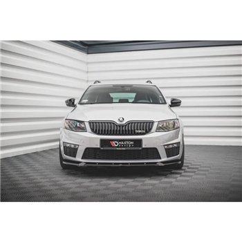 Maxton - Lame Du Pare-Chocs Avant V.3 Skoda Octavia RS Mk3 Noir Brillant