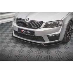 Maxton - Lame Du Pare-Chocs Avant V.3 Skoda Octavia RS Mk3 Noir Brillant