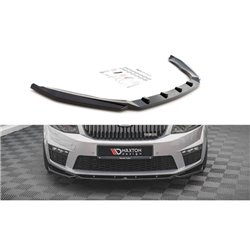 Maxton - Lame Du Pare-Chocs Avant V.4 Skoda Octavia RS Mk3 Noir Brillant